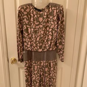 St Gillian By Kay Unger Pink Floral Silk Dress